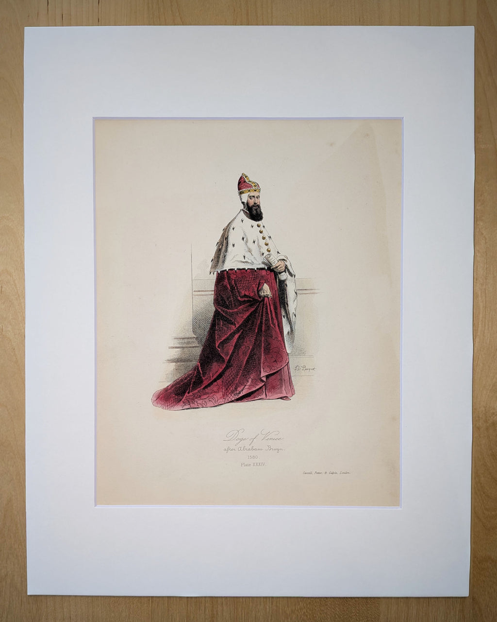 Doge of Venice | Hand-Colored Engraving by Hippolyte Pauquet | C. 1868