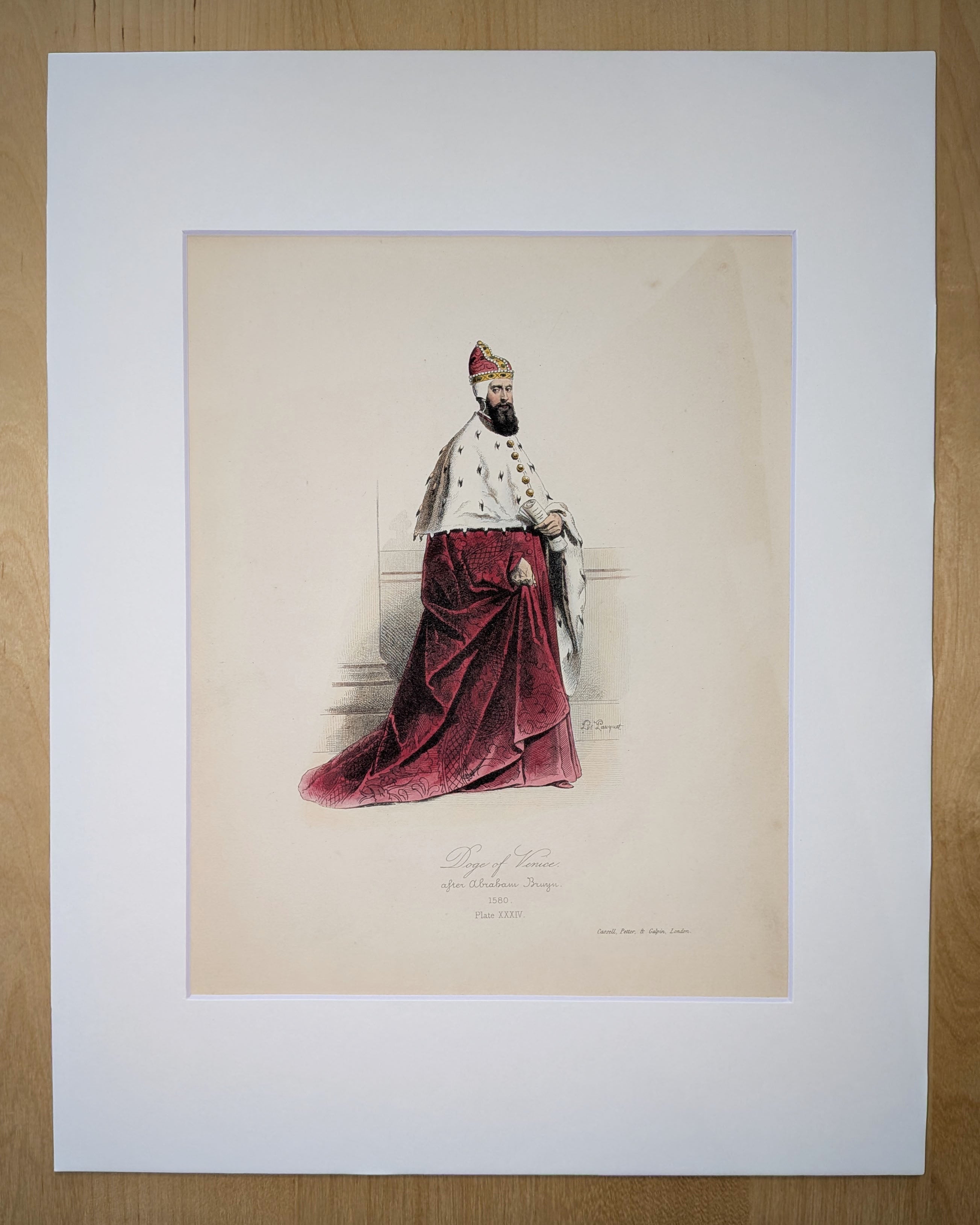 Doge of Venice | Hand-Colored Engraving by Hippolyte Pauquet | C. 1868