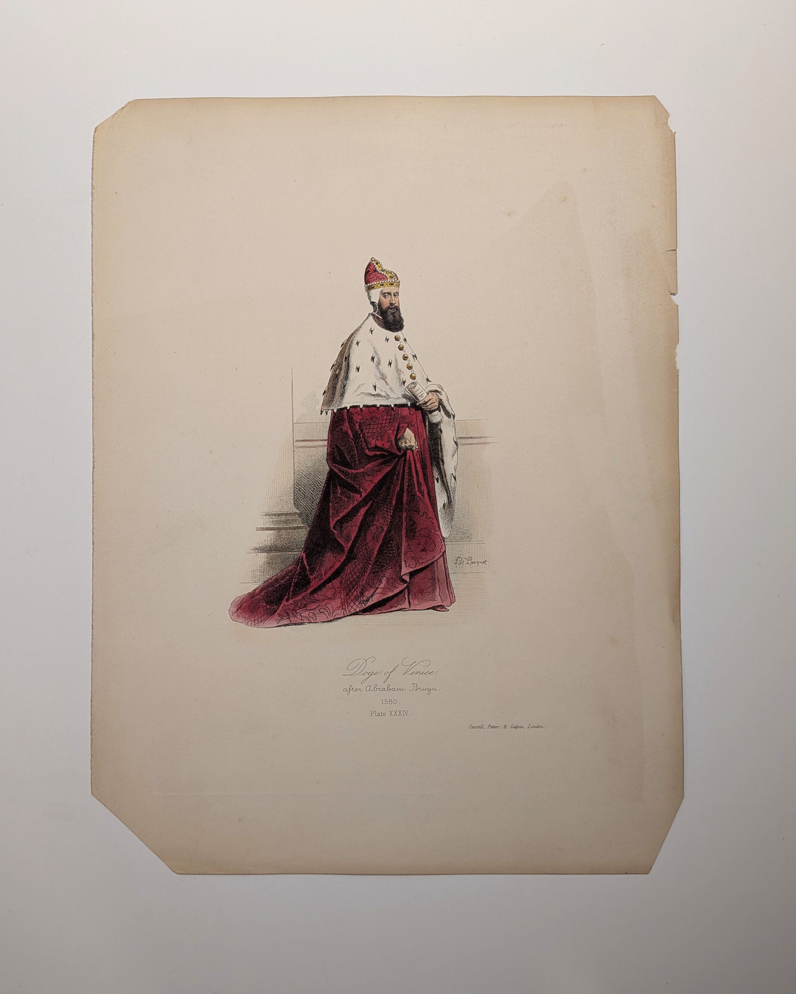 Doge of Venice | Hand-Colored Engraving by Hippolyte Pauquet | C. 1868