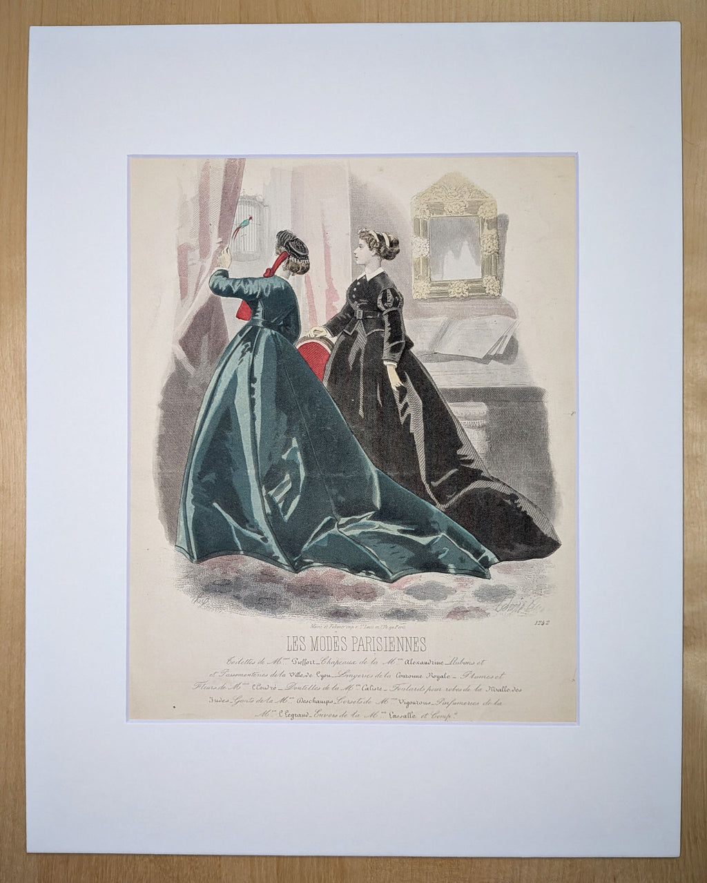 Les Modes Parisiennes | Hand-Colored Fashion Plate by Adèle-Anaïs Toudouze | C. 1866