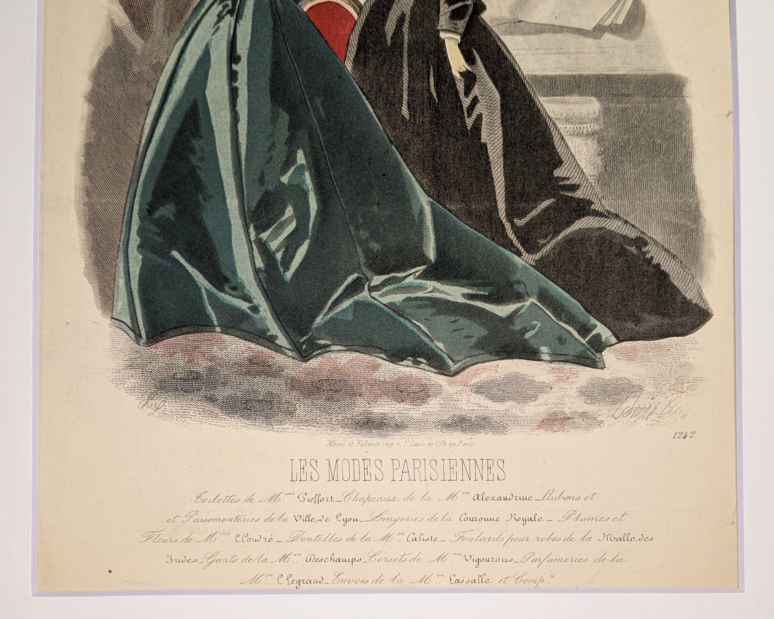 Les Modes Parisiennes | Hand-Colored Fashion Plate by Adèle-Anaïs Toudouze | C. 1866