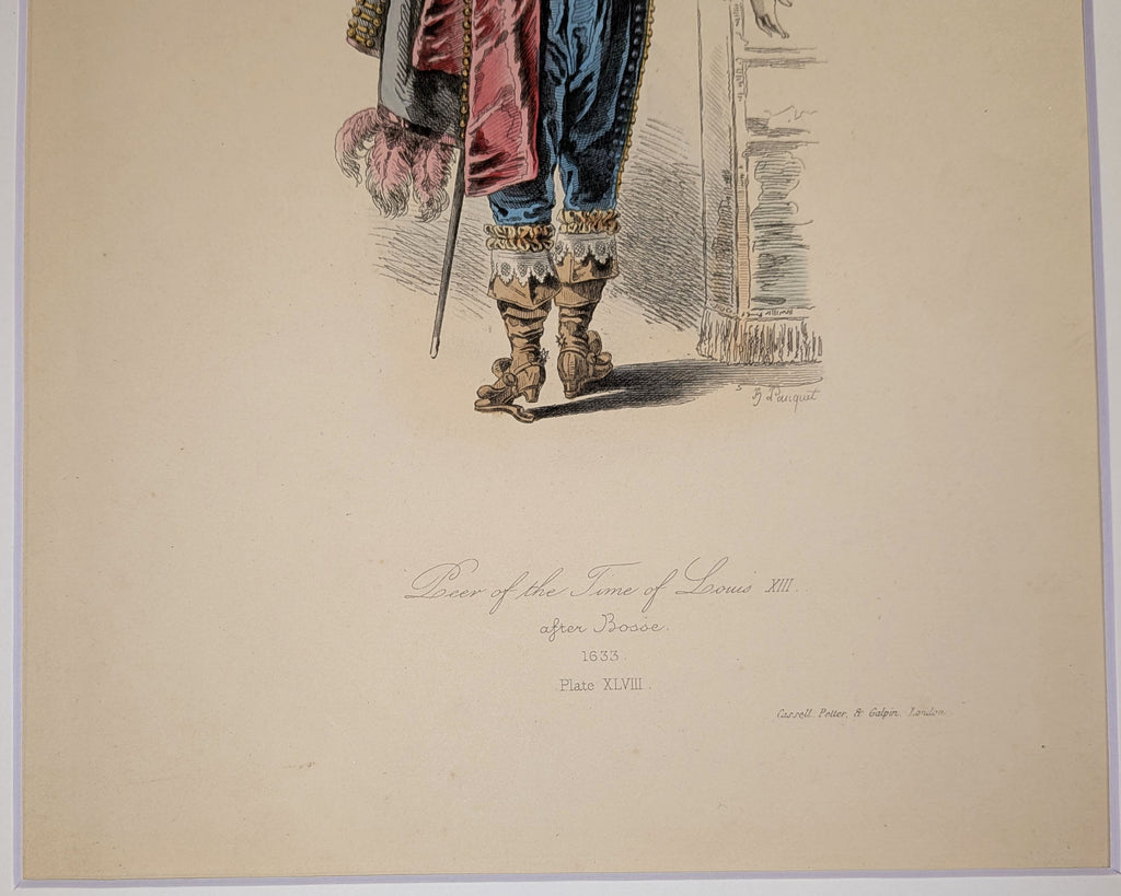 Peer of the Time of Louis XIII | Hand-Colored Engraving by Hippolyte Pauquet | C. 1868