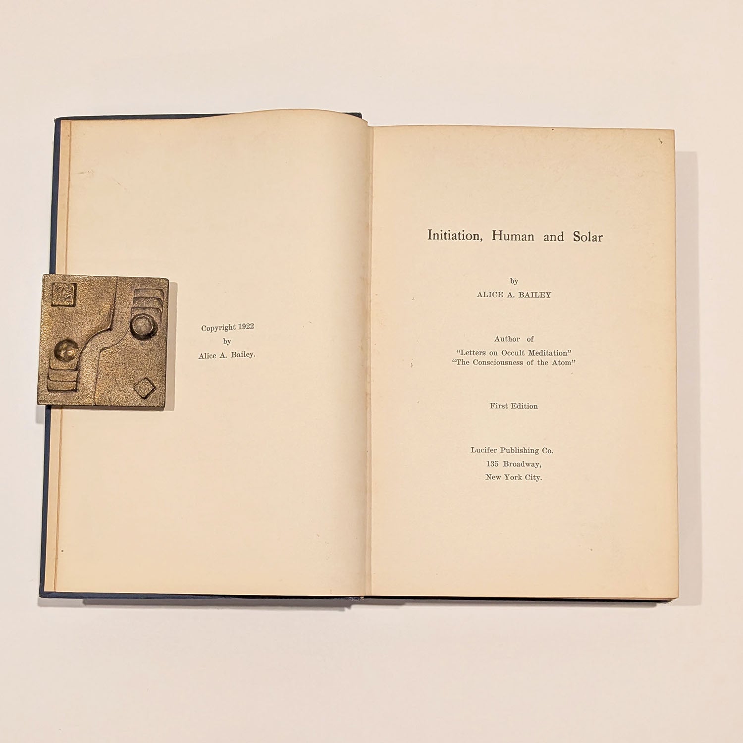 Initiation, Human and Solar by Alice A. Bailey, 1922 First Edition!