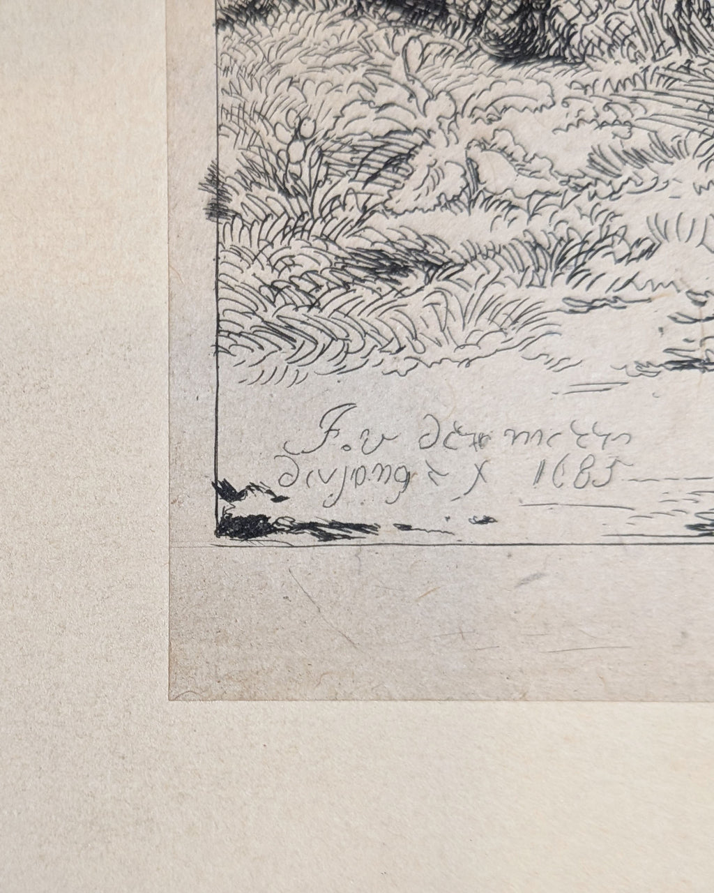 Jan van der Meer the Younger (Dutch, 1656–1705) Ewe with Two Lambs 1685 Etching