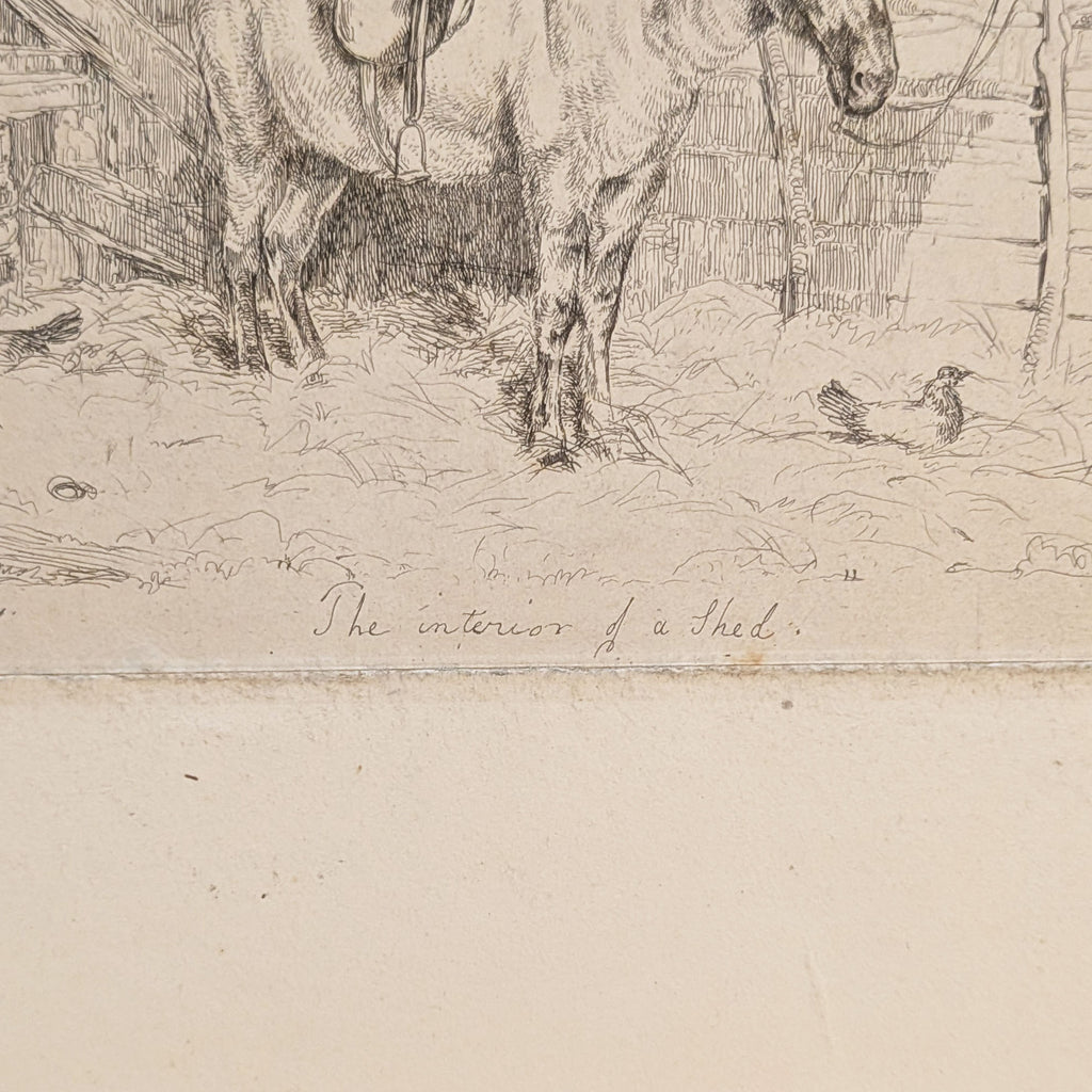 The Interior of a Shed (Donkey) | John Frederick Lewis Engraving | 1826