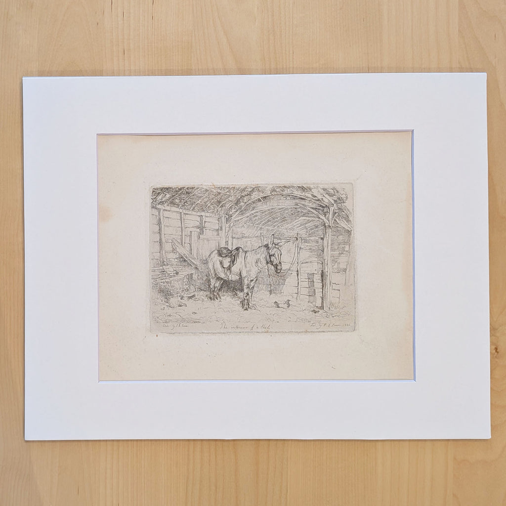 The Interior of a Shed (Donkey) | John Frederick Lewis Engraving | 1826