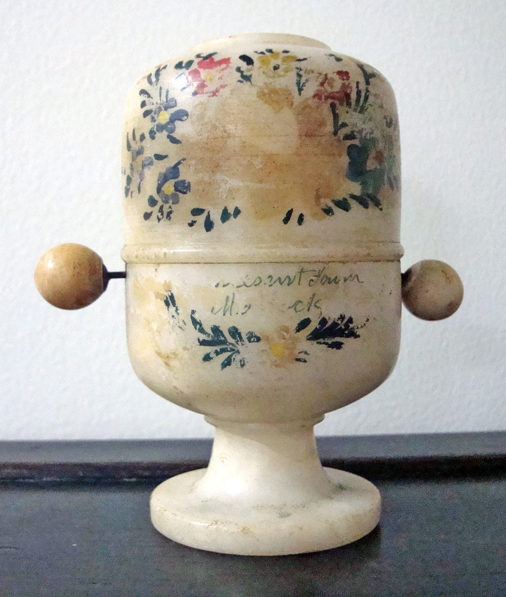 Antique Alabaster Peep Egg - Matlock England c. 1880