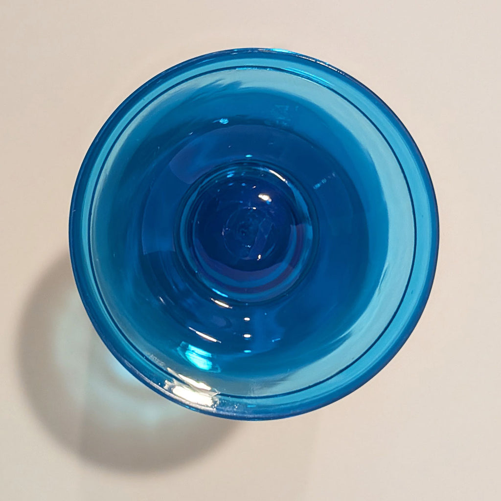 Murano Art Glass Footed Vase with White Trailed Decoration, Mid-20th Century