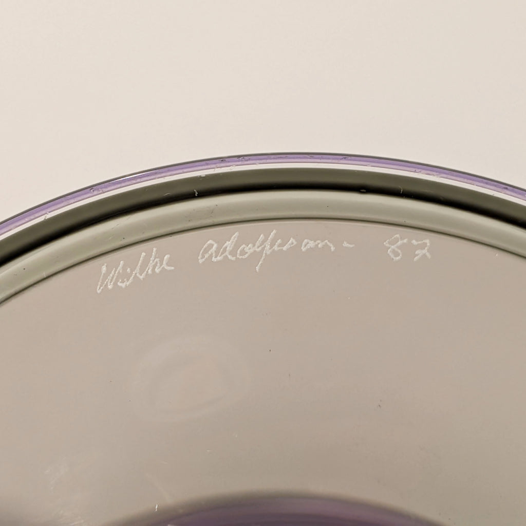 Wilke Adolfsson Signed Studio Art Glass Pokal, 1987 | Swedish Orrefors Glass