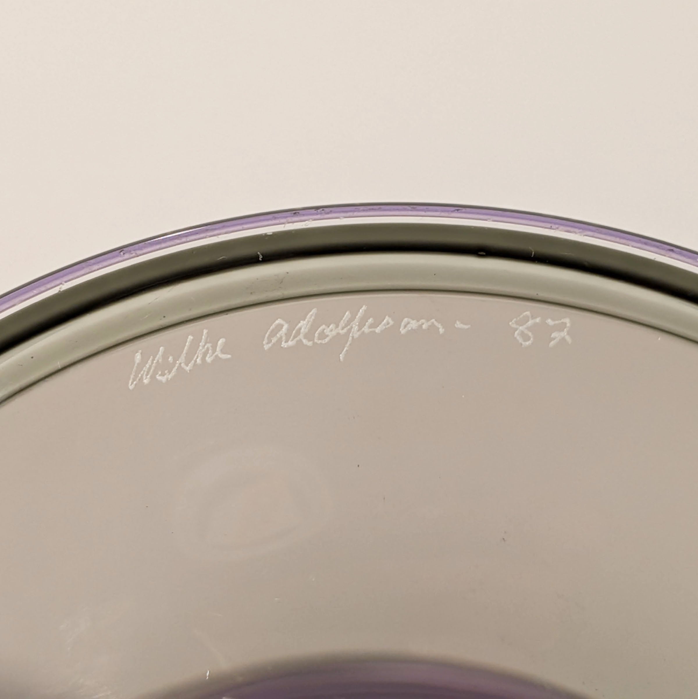 Wilke Adolfsson Signed Studio Art Glass Pokal, 1987 | Swedish Orrefors Glass